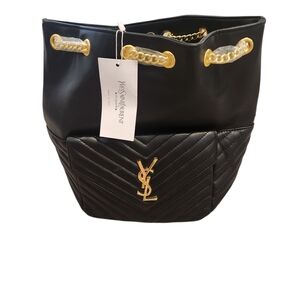 NWT Black and Gold Quilted Backpack